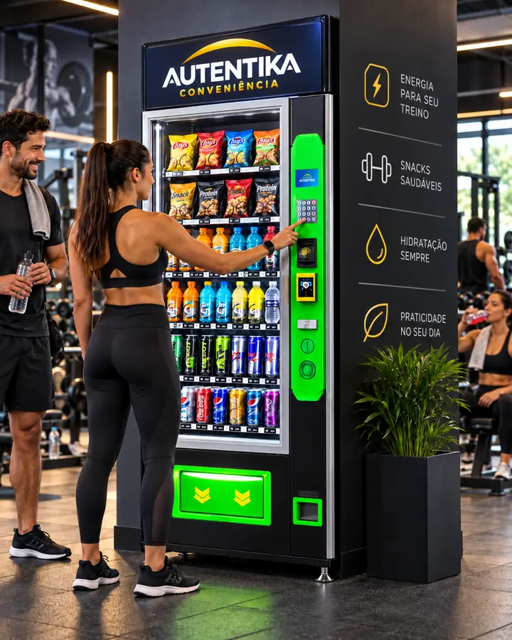 Vending machine da Autentika em academias (imagem ilustrativa)