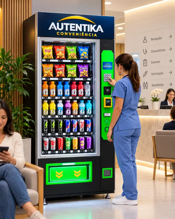 Vending machine da Autentika em clínicas e consultórios (imagem ilustrativa)