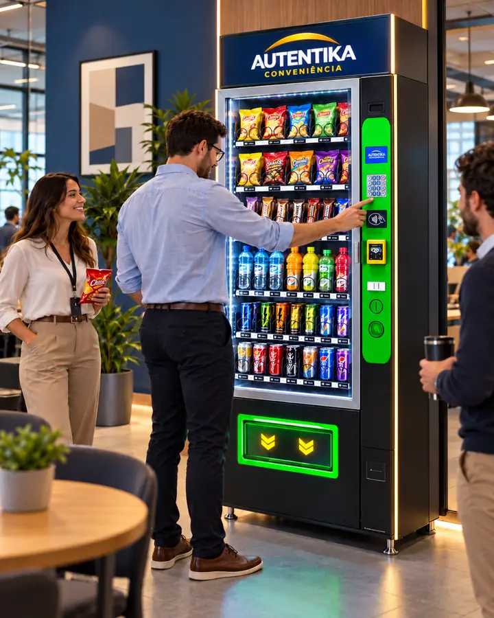 Vending machine da Autentika em empresas e escritórios (imagem ilustrativa)