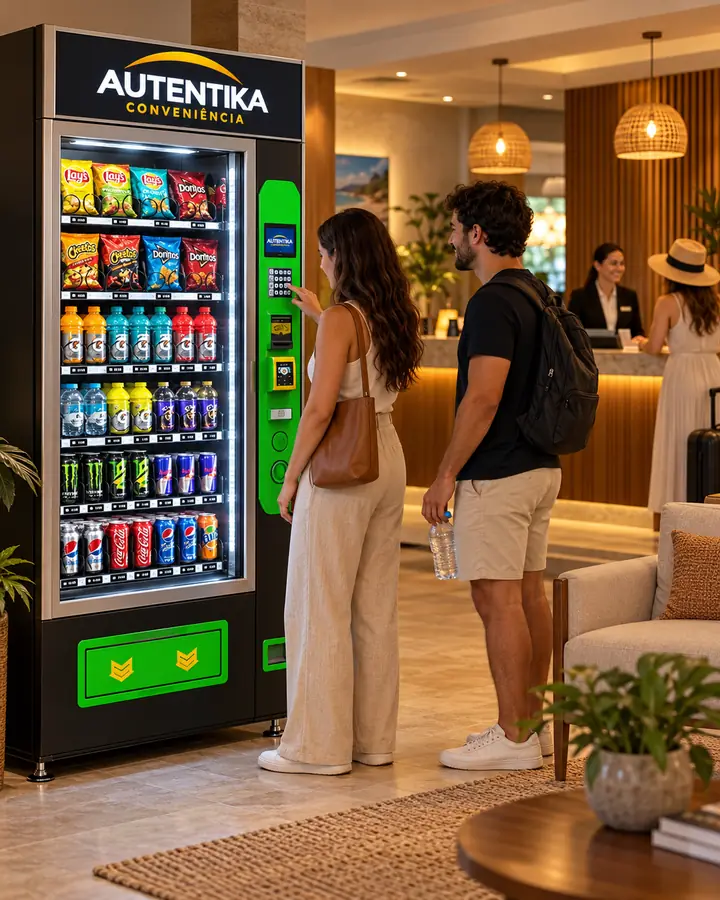 Vending machine da Autentika em hotéis e pousadas (imagem ilustrativa)